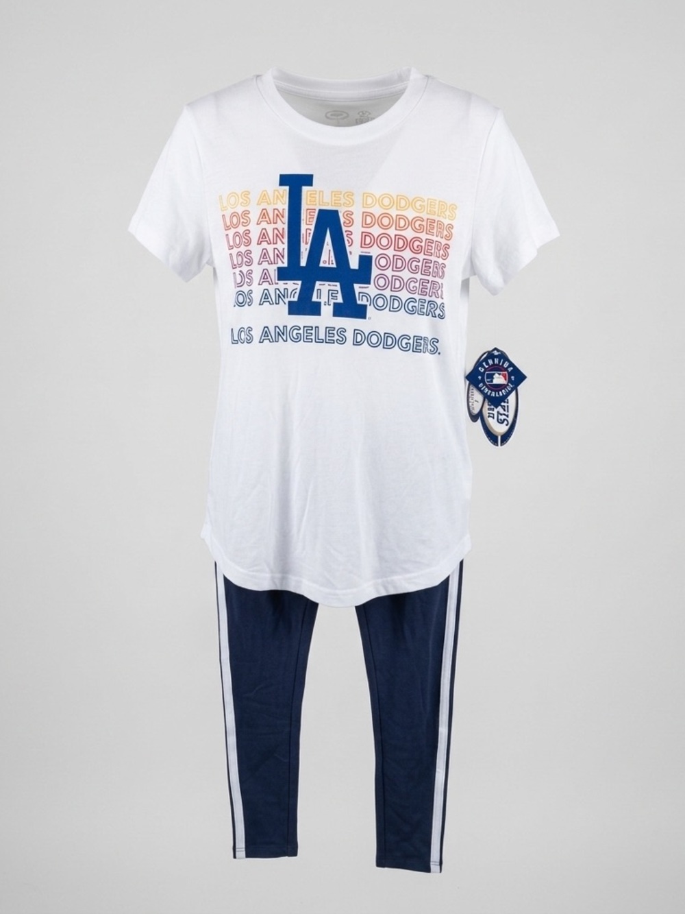 NWT LA Dodgers Women’s Pajama Set Small MLB Sleepwear Shirt Leggings Blue